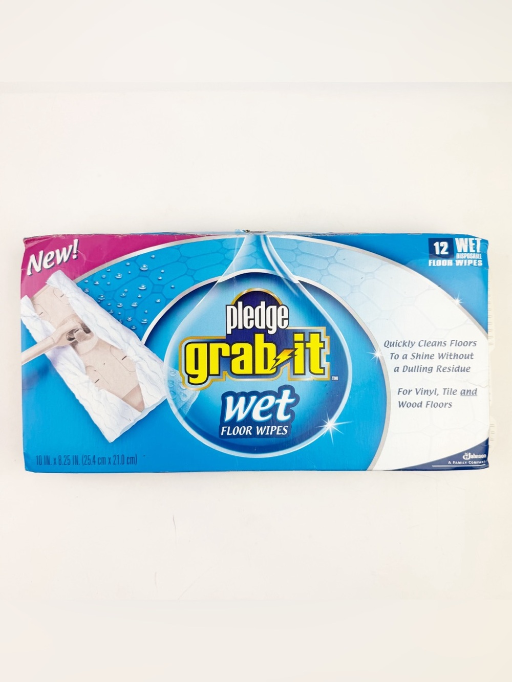 Pledge Grab It Wet Floor Wipes 12 Disposable Pre Moistened New Sealed Pkg Wear